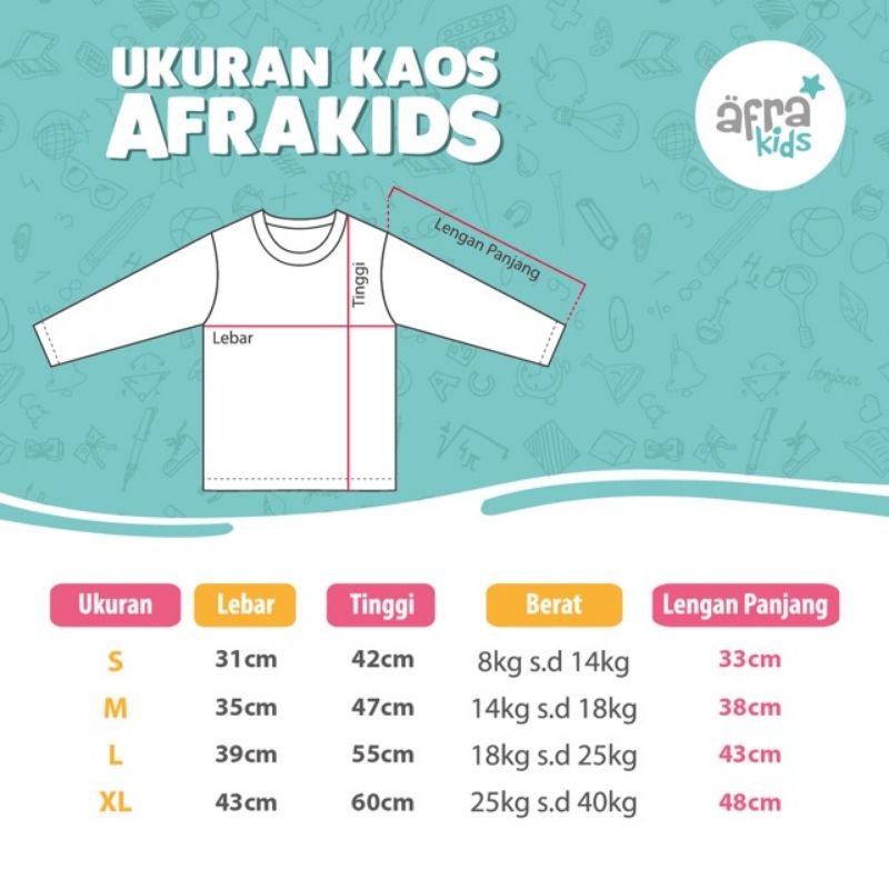 MURAH Kaos AFRAKIDS lengan Panjang AF192 AF208 AF210 AF214