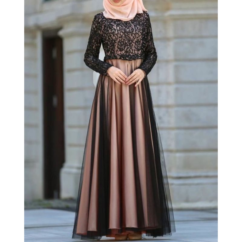gaun, dress, gamis, gamis brokat, gaun kondangan, gaun pesta, dress kekinian, gaun Payet