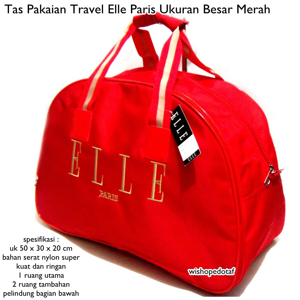  tas  elle paris travel ukuran  besar  merah Shopee Indonesia