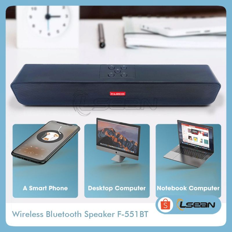 Speaker soundbar bluetooth wireless F-551BT untuk Laptop / PC /Gaming