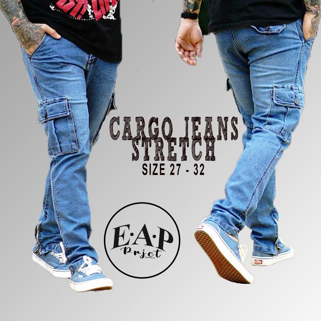 Jual Celana Jeans Cargo / Outfit Jeans Cargo Premium / Jeans Pria