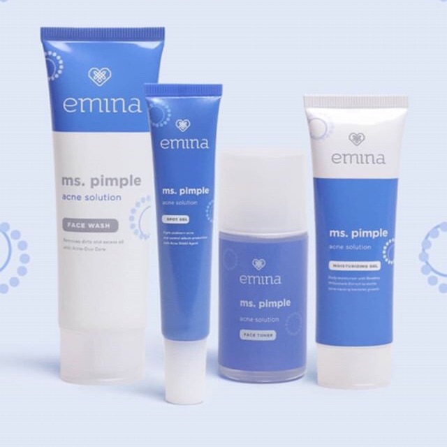 1 paket Emina ms. Pimple acne solution plus free pouch