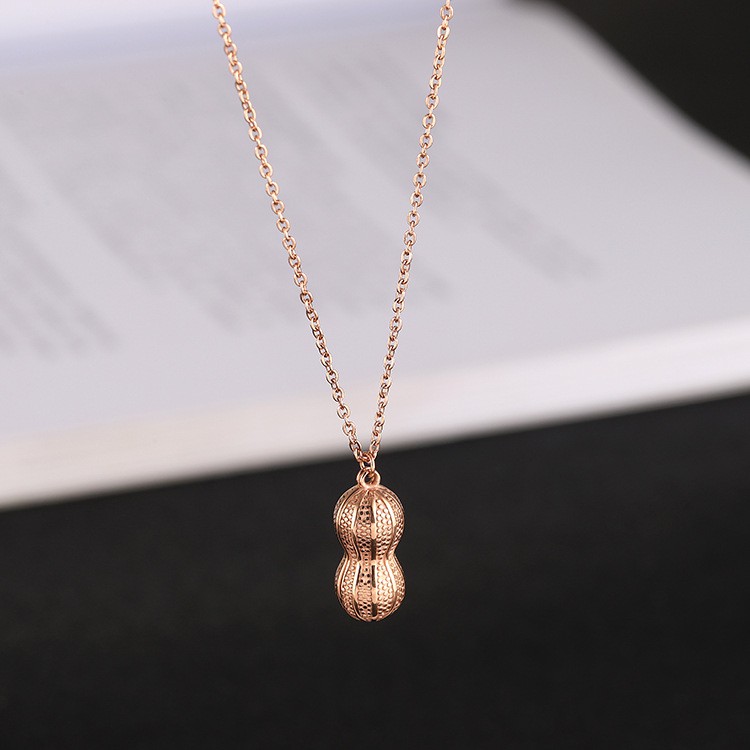 Kalung Fashion Korea Titanium Anti Karat Model Kacang