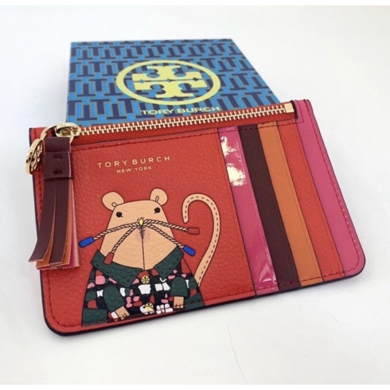 TORY BURCH CARD HOLDER RED MOUSE AUTHENTIC