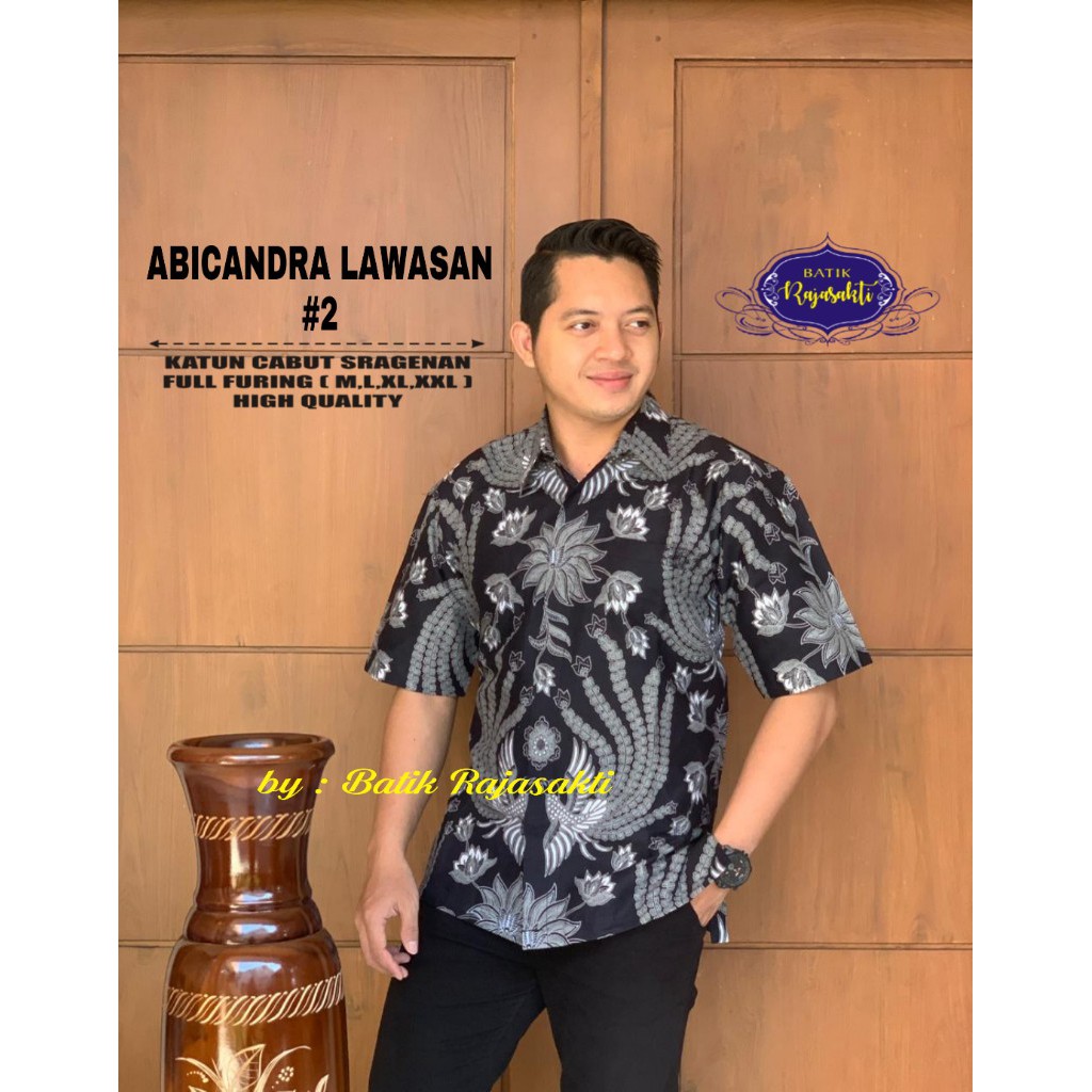 ABICANDRA LAWASAN RAJASAKTI KEMEJA BATIK SOLO PRIA LENGAN PENDEK LAPIS FURING ATASAN BATIK PREMIUM MODERN KATUN HALUS BAHUWIRYA  BANAMITRA BANAMITRA PUTIH BANGSAWAN BAYU PUTRA BERLIAN BIRU BHARATAYUDA BIMASENA BIRENDRA BIRU INDAH BRAHMAKERTA BRAHMAKERTA