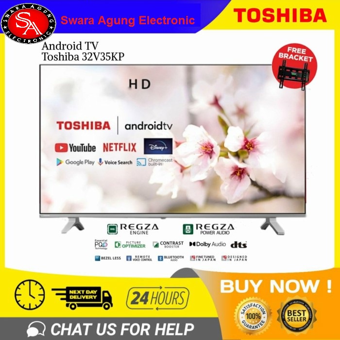 Led Android Digital TV 32 Inch Toshiba Type: 32V35KP (Free Bracket) Khusus Medan