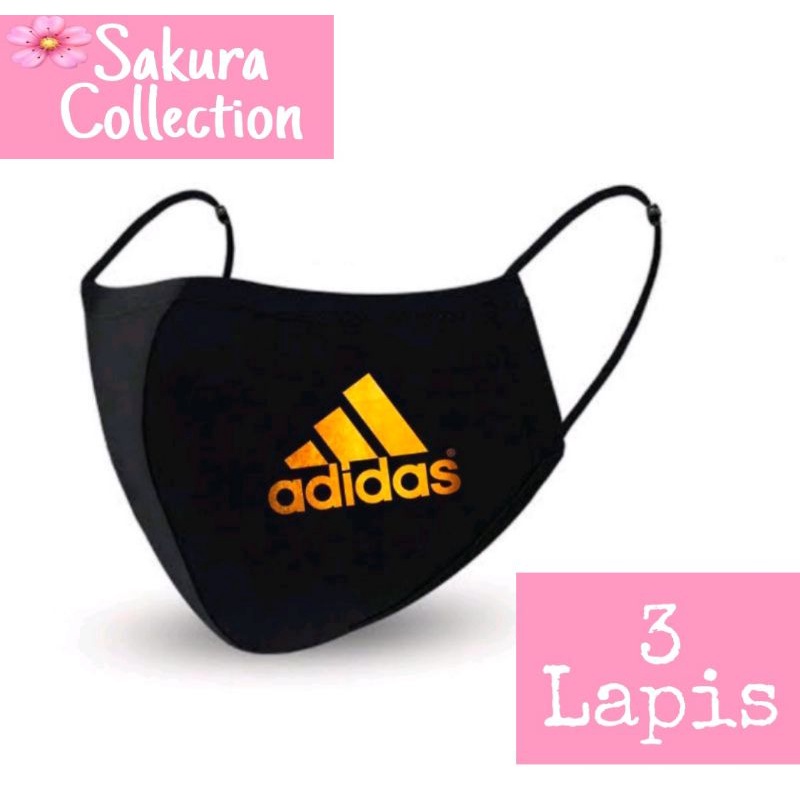 Masker Duckbill / Kain 3 ply Earloop Scuba - Outdoor LOGO Adidas