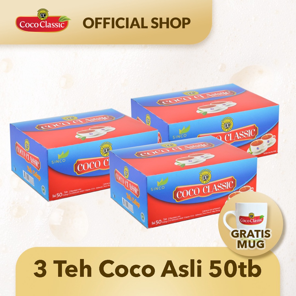 

Teh Coco Classic PROMO BUNDLING 3pcs Teh Asli isi 50tb + FREE MUG CANTIK