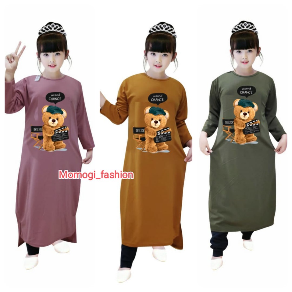 MOMOGI- MIDI DRESS ANAK PRINTING DTF / LONG TUNIK ANAK (Usia 5-10th)