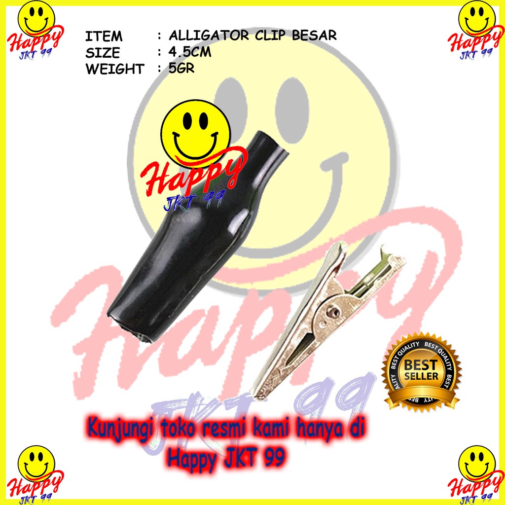[ HAPPY JKT 99 ] CAPIT BUAYA JEPIT AKI BESAR SMALL ALLIGATOR CLIP (MERAH HITAM)