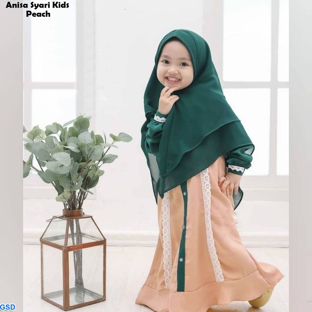 Anisa Syari Kids/Fashion Hijab Style Gamis Syari Kids/Gamis Anak Umur 4 - 6 Tahun /Syari Bayi imut