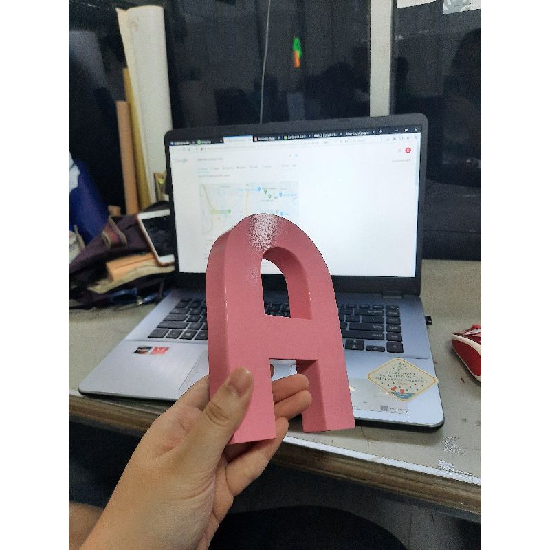 huruf timbul custom galvanis