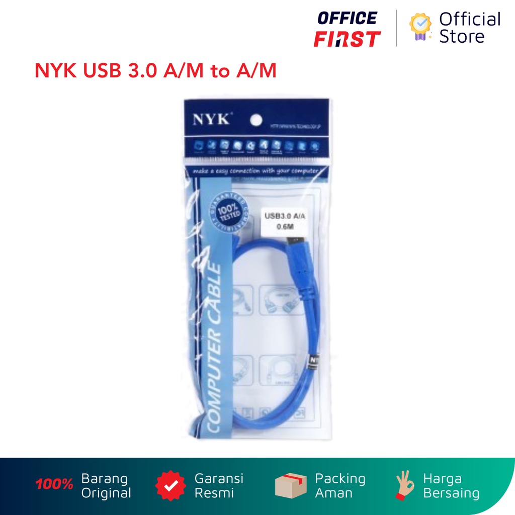 NYK USB Cable 3.0 AM to AM / Kabel Male to Male 60 cm 1.5 meter