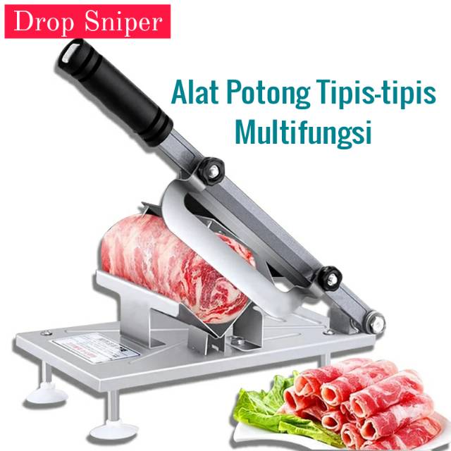 Mesin Pengiris Daging Manual Meat Slicer Alat Potong Tempe Keripik Tipis