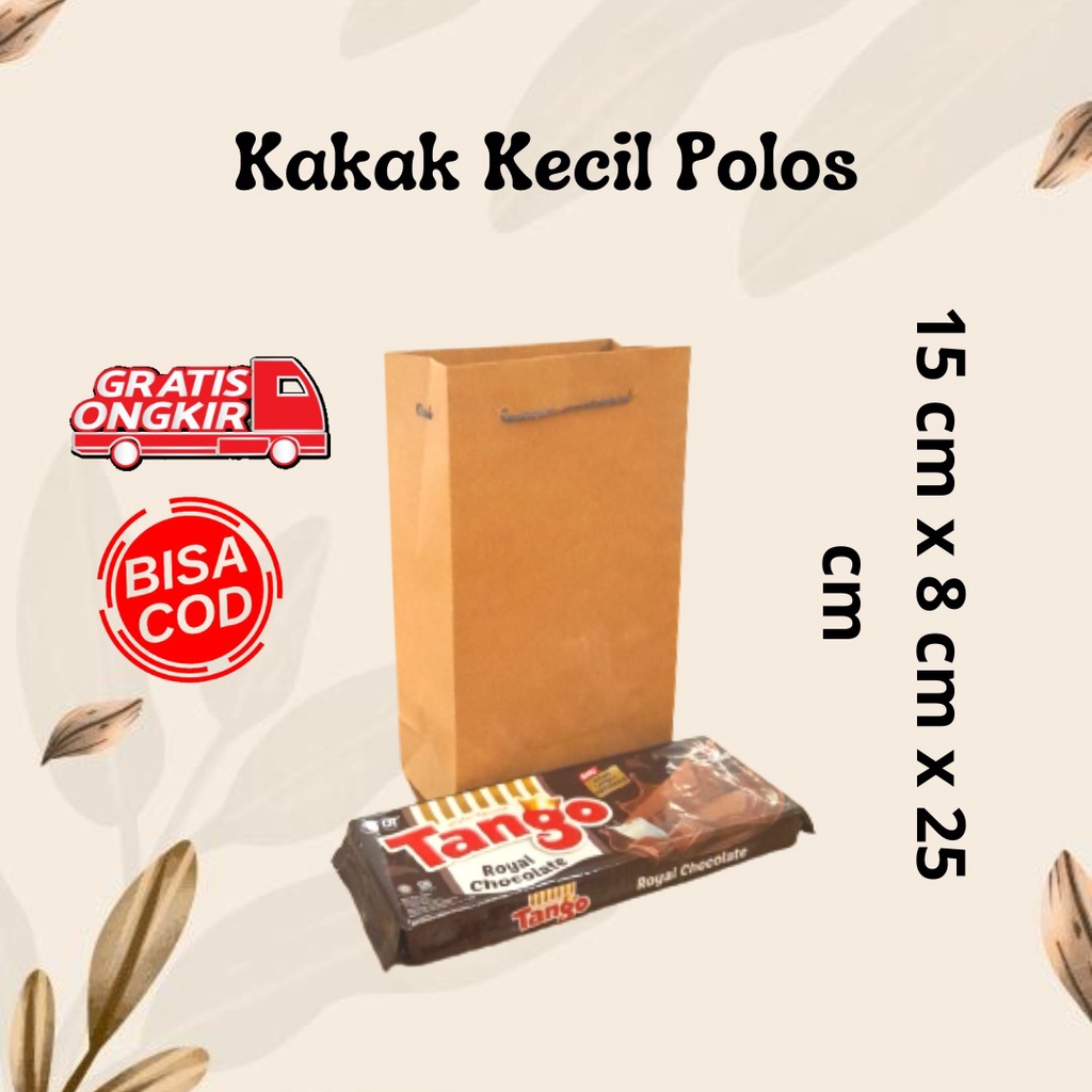 

Paper bag KAKAK KECIL POLOS COKLAT 15 x 7 x 25 / paperbag murah / Tas Kertas kecil kakak mini souvenir kado makanan kue