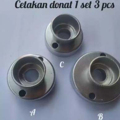 CETAKAN KUE DONAT ALMUNIUM 3 UKURAN BERBEDA SENDOK TAKAR SET 5 UKURAN BERBEDA