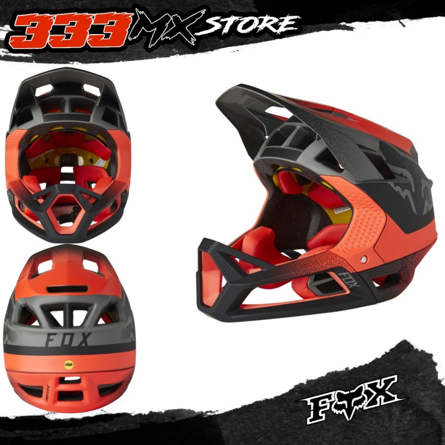 HELM MTB FOX PROFRAME ORANGE BLACK 2022 HELM SEPEDA MTB FOX PROFRAME