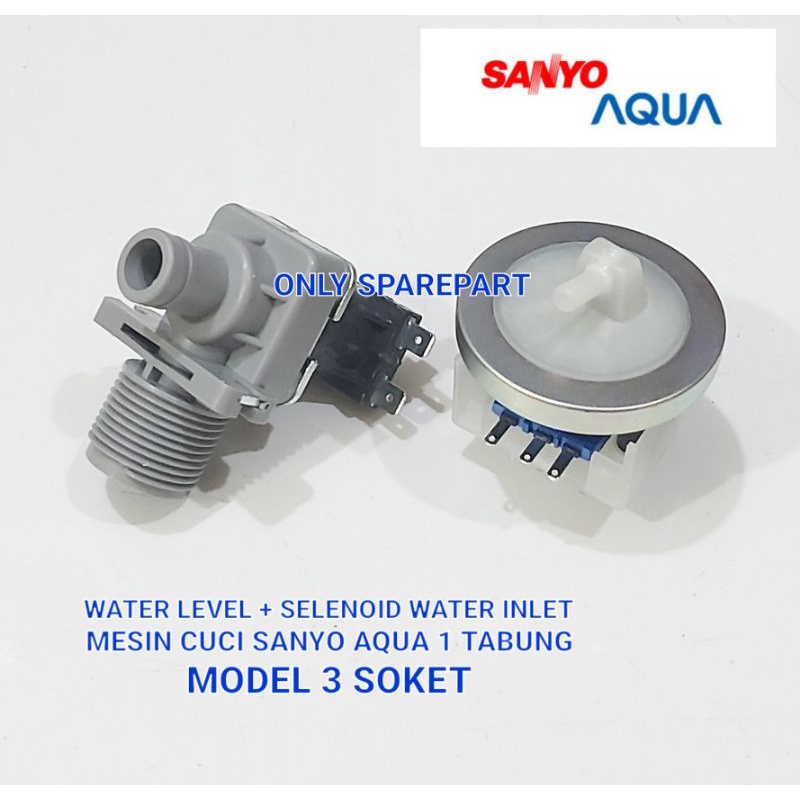 Selenoid inlet + water level mesin cuci sanyo AQua 1 Tabung / Top Loading 3 soket