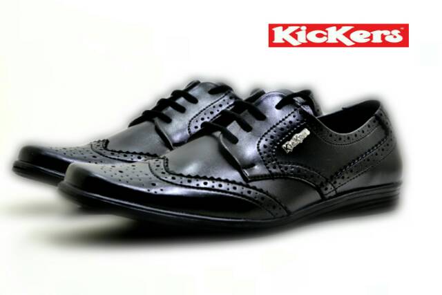 BIG SALE !! Sepatu Casual Formal Pria Pantofel Slop Kickers Hitam Kulit Sintetis Kerja Kantor