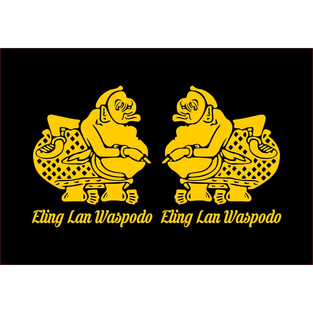 Sticker cutting stiker wayang Semar kanan&kiri body kaca mobil motor.