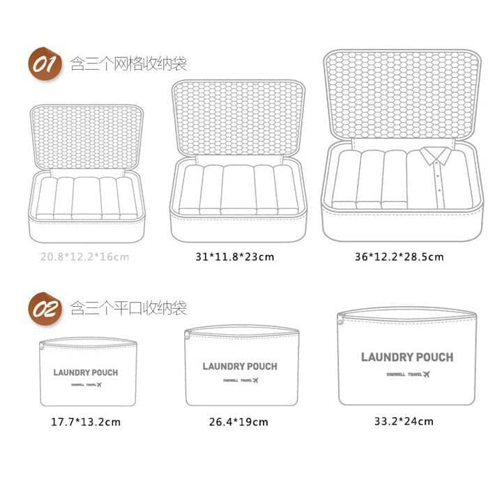 TAS TRAVELING 6 in 1 TRAVEL BAG IN BAG ORGANIZER