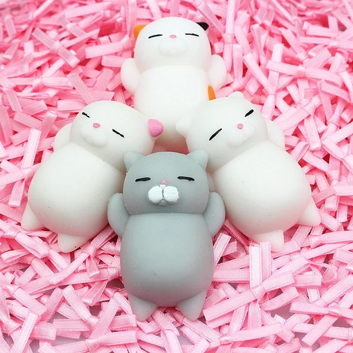PROMO Lazy Cat Squishy Mochi / Squishy Mochi Kucing - Full White