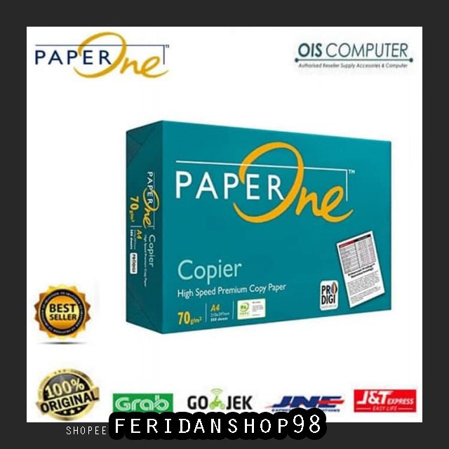 

BT722 PAPER ONE HIGH BEST SPEED PREMIUM COPY PAPER 70 GRAM KERTAS HVS A4 PAPERONE BY FERIDANSHOP98