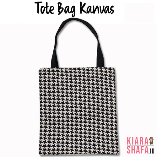 Kiarashafa - Tote Bag Bahan Kanvas Penutup Resleting Motif Kekinian