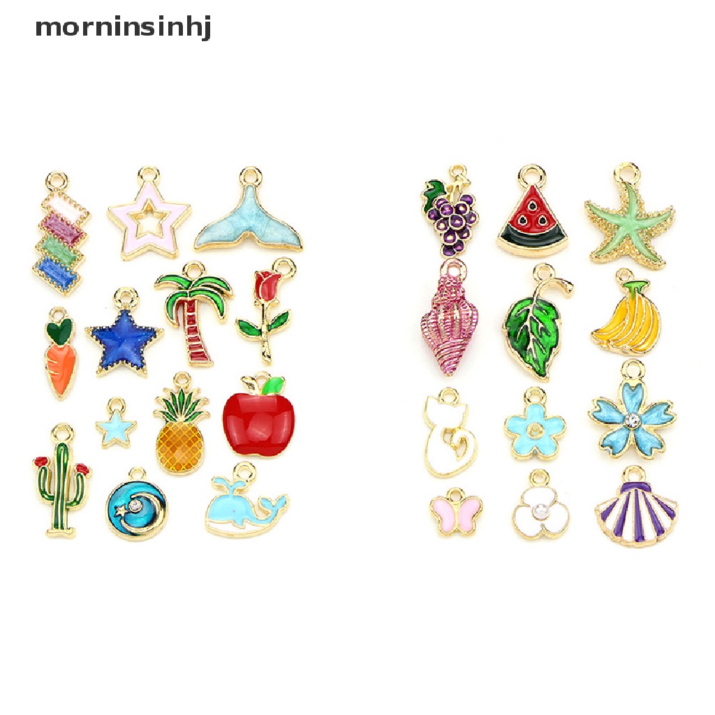 30pcs / set Liontin Enamel Charms Campuran Untuk Membuat Perhiasan