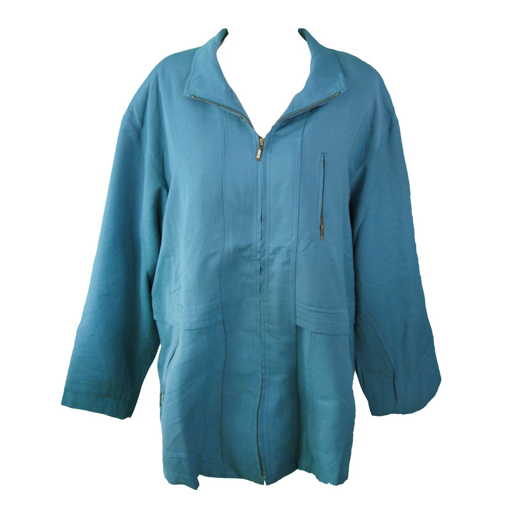 JK-34 (XL) jaket luaran wanita import big size jumbo water blue