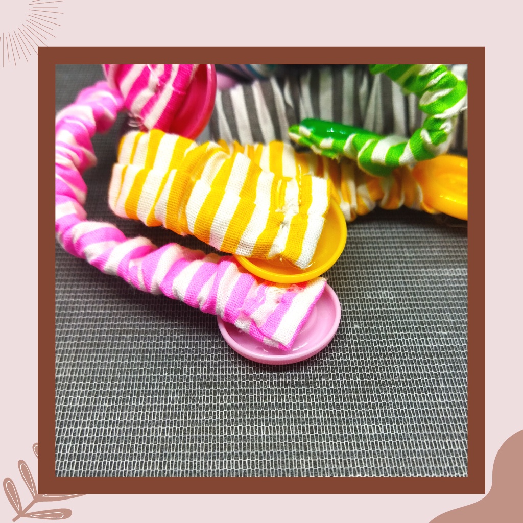 [COD]Connector Masker Jilbab Pengait Masker Hijab Kain Katun Konektor Hijab Motif Salur
