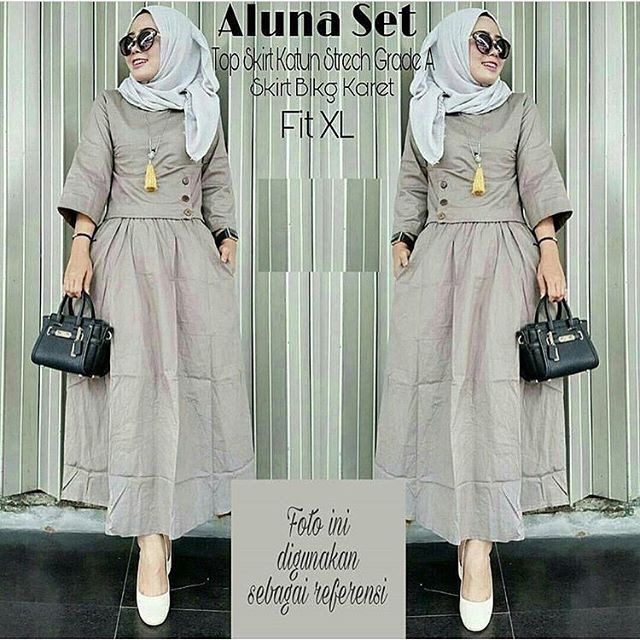Baju Wanita / Baju Muslim Wanita / Maxi Dress / Setelan / Aluna Set
