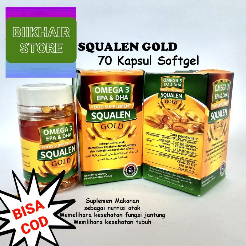 OMEGA 3 EPA dan DHA SQUALEN GOLD Softgel Kapsul
