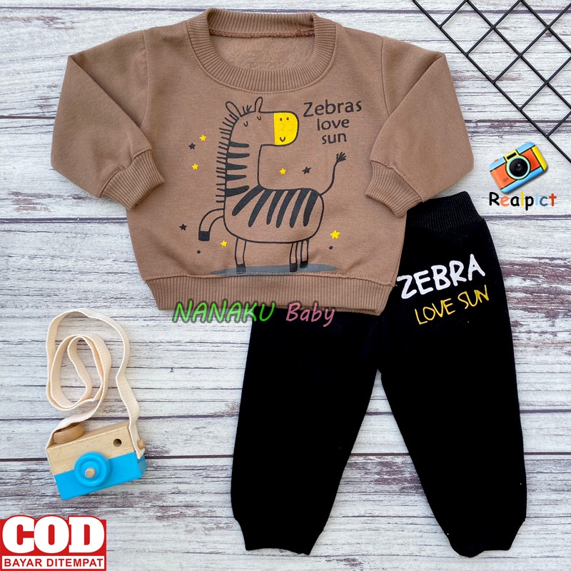 Setelan Baju Bayi Setelan Joger Sweater Bayi Anak Usia 3-12 Bulan Anababy