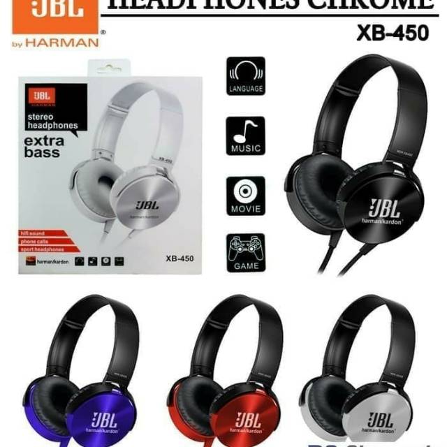 HEADPHONE / HEADSET JBL XB450BT EXTRA BASS KABEL