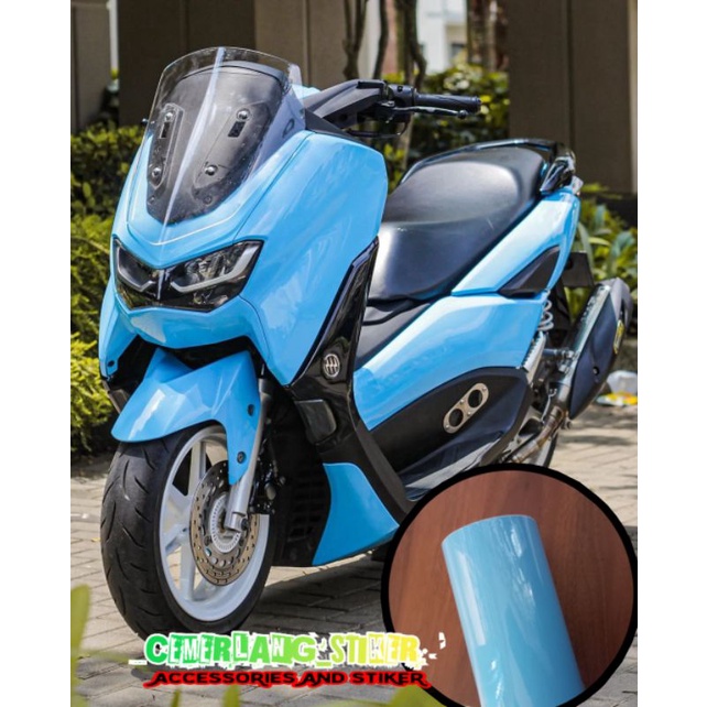 Stiker skotlet Ice blue glossy stiker biru muda glossy kualitas super premium