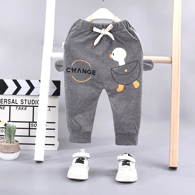 Celana Panjang Anak Laki-laki kartun print elastis Celana Bayi kasual Motif Hewan 1-2 tahun S1