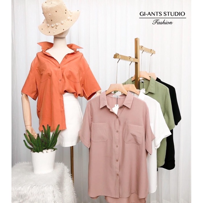 Atasan Giants Basic | Kemeja Giants Basic Tangan Pendek Kantong 2 (BJFS108)