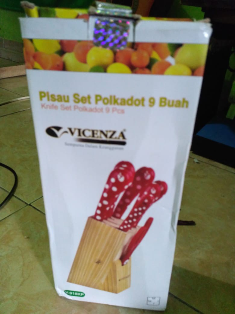 Pisau Set Warna Polkadot Vicenza V 918 Kp