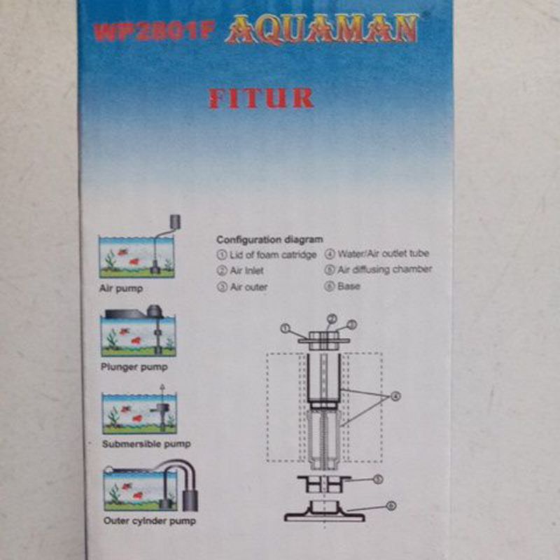 MINI FILTER AQUARIUM AQUAMAN WP2801F BIOFOAM SPONGE FILTER AQUASCAPE AKUARIUM WATER PUMP