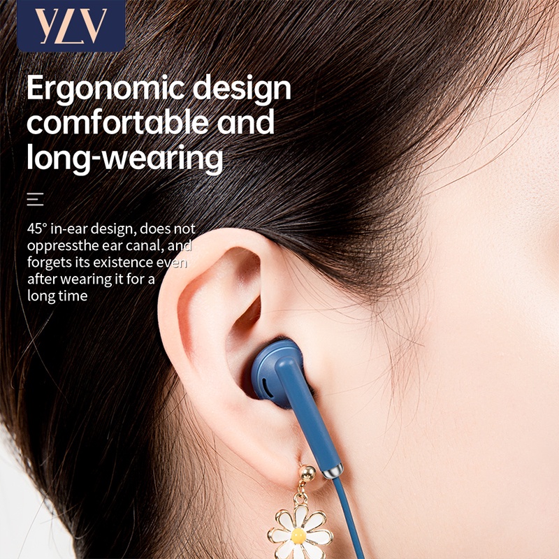 YLV Headset Earphone 3.5mm Macaron Bass In Ear Earphones Gaming Multi Color Wired Stereo Android-6