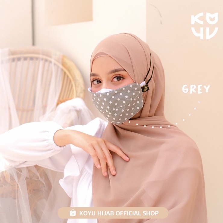 Koyu Hijab Masker 3ply Polkadot Best Seller