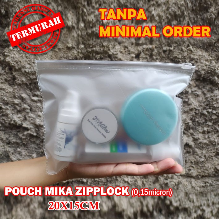 Pouch ziplock skincare polos BISA SATUAN mika buram 0,15a Pouch hijab Pouch masker Pouch skincare