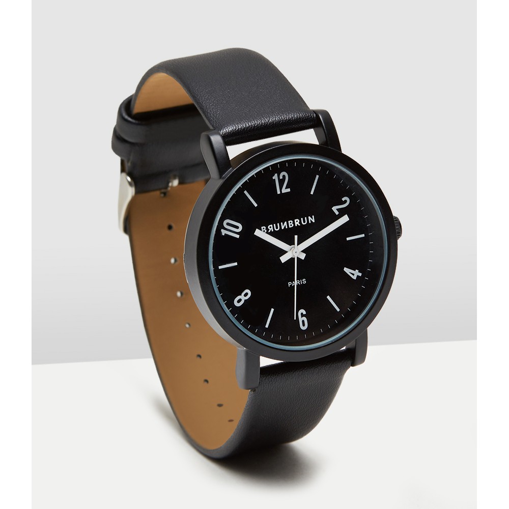 JAM TANGAN BRUNBRUN PARIS NATHAN WATCH IMPORT DISKON MEMBER APR21-BLACK