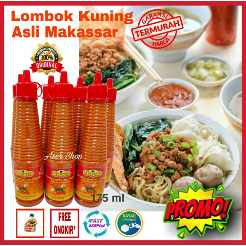

SAUS SAMBAL LOMBOK KUNING MERPATI KHAS MAKASSAR SULAWESI Asli 100%