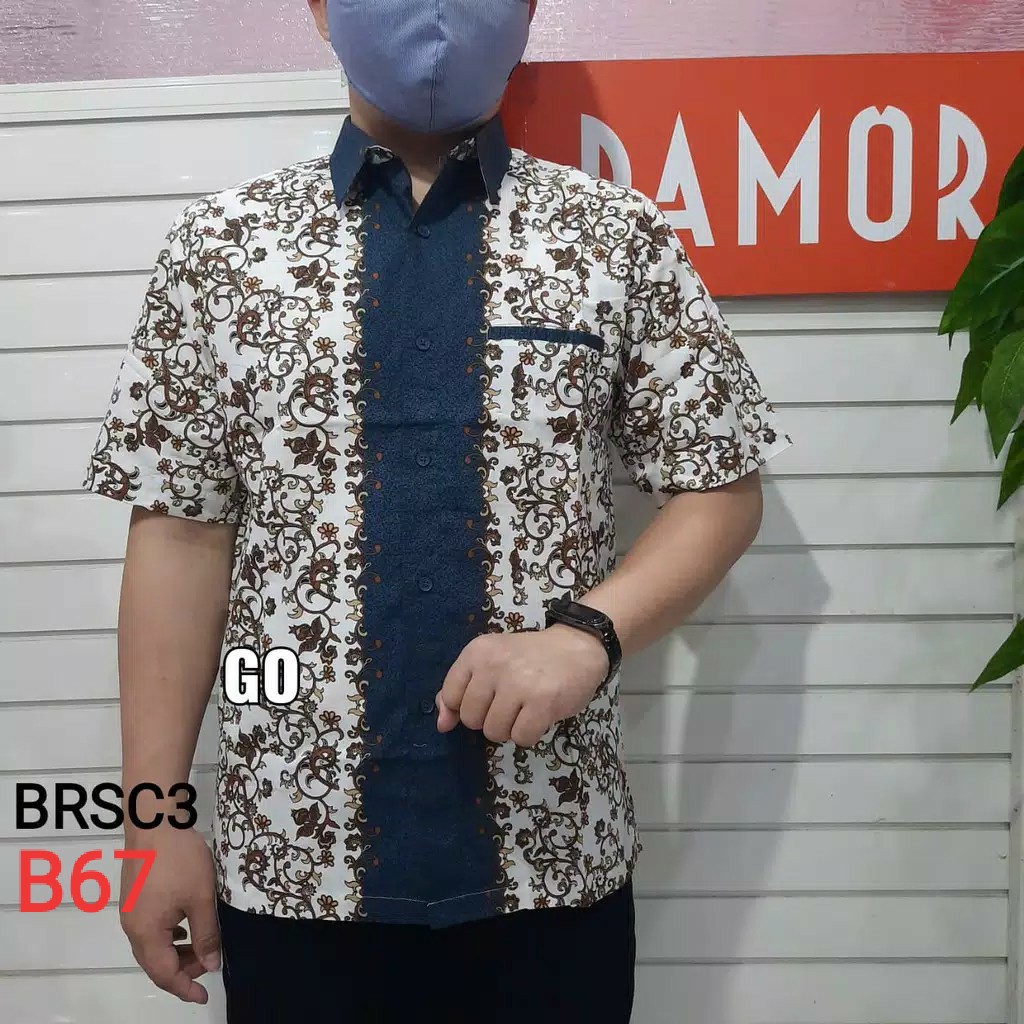 gos BRSC DAMOR (CRESSIDA) KEMEJA BATIK Cowok Pakaian Pria Baju Batik Dewasa Lengan Pendek