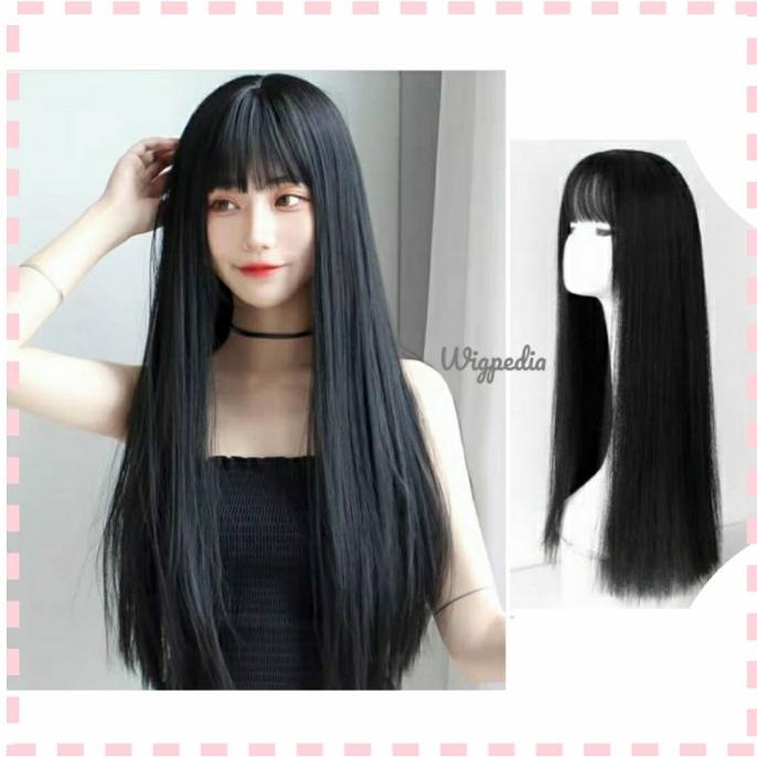 Wig Wanita Wig Hitam Wig Panjang Wig Smoothing Wig Lurus Wig Korea Ori ---Terbaru---