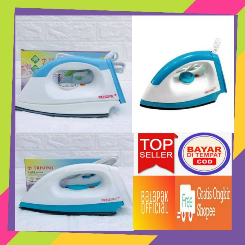 SETRIKA TRISONIC `T-108/Setrika listrik  Gosokan/Twindog/Pembersih pakaian