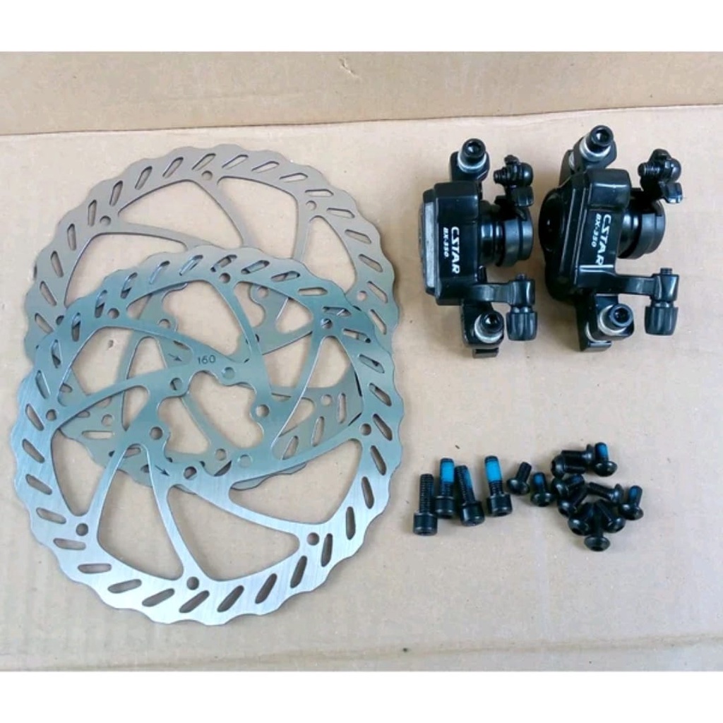 TERMURAH!!! Disc Brake Mekanic C-STAR (Disc Brake Sepeda Satu Set Depan Belakang) / Realpict