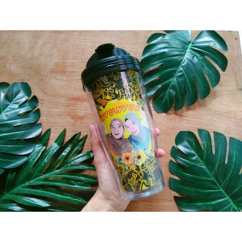 Tumbler doodle custom vector art kado wisuda anniversary nikah gift  botol minum unik